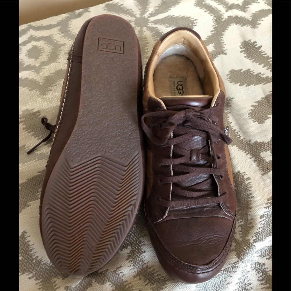 πUGGβS MENβS LEATHER FUR LINED SNEAKERS π Sz 12 - Picture 12 of 16